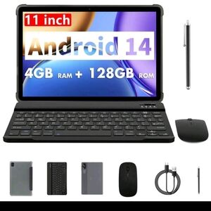 11 Inch Tron Pad Tab15 Android 14 Tablet with Keyboard and Mouse - Black